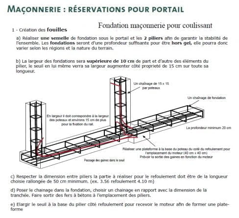 Maçonnerie portail coulissant